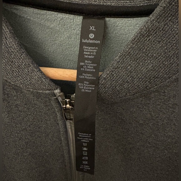 Lululemon Men's City Sweat Bomber Jacket Pepper Gray Fleece Full Zip Pockets XL - Picture 2 of 6